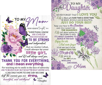 2 Pack Inspirational Diamond Painting Kits for Adult, Love Diamond Art Kits for Beginners, DIY Flower Butterfly Special Shaped Rhinestone Diamond Dots Gem Painting Art Craft for Home Decor 12x16Inch