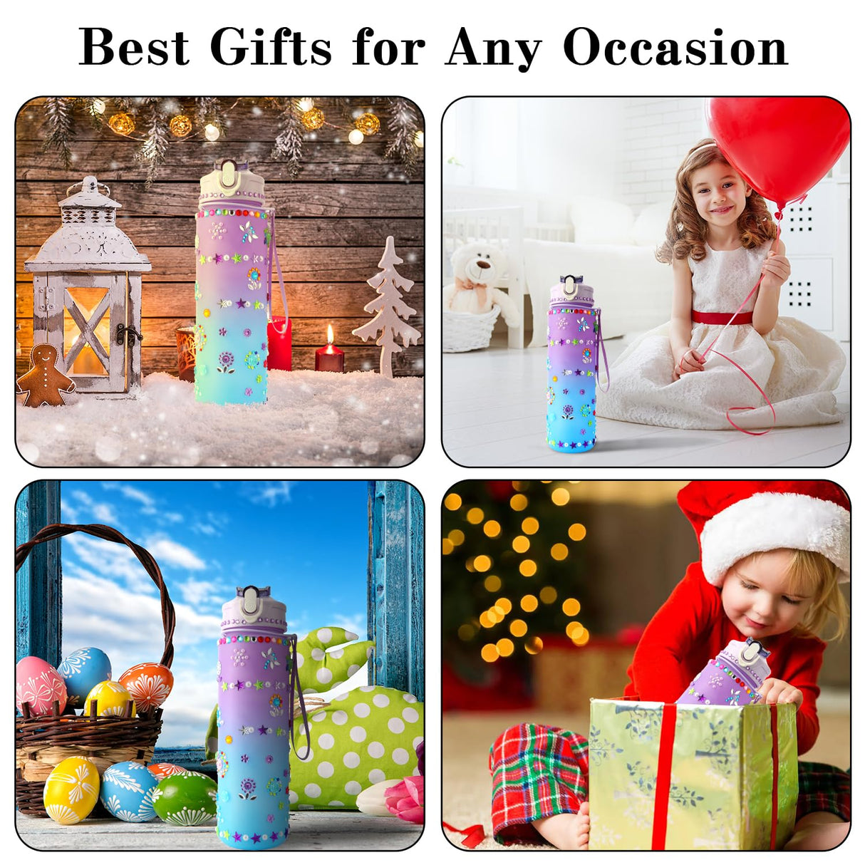 Christmas Gifts for Girls, Decorate Your Own Water Bottle Kits for Kids Age 4-5-6-8-10-12, Girl Birthday Gifts, Christmas Stocking Stuffers for Girls, Fun DIY Arts and Crafts Gift Toys for Girl Teen OZOSHINE