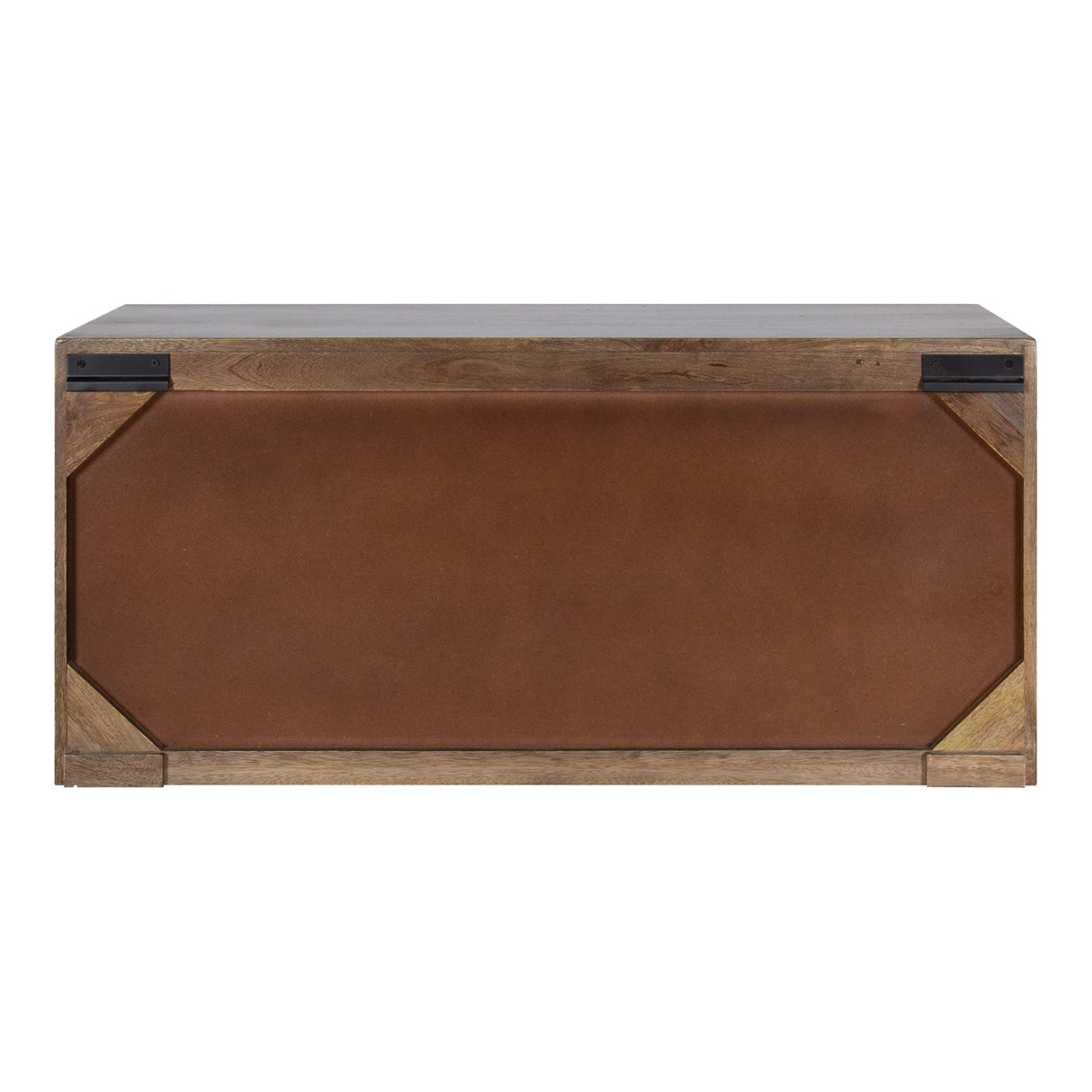 Kate and Laurel Mezzeta Decorative Coastal 2-Door Wall Cabinet, 30 x 10 x 14, Natural Wood, Decorative Modern Storage Cabinet with Doors Kate and Laurel