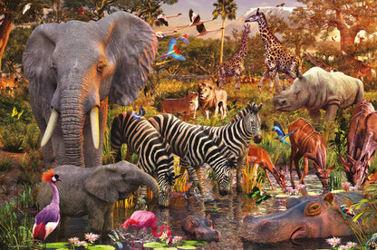 Ravensburger African Animal World 3000 Piece Jigsaw Puzzle for Adults - 17037 - Handcrafted Tooling, Durable Blueboard, Every Piece Fits Together Perfectly