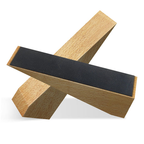 2 Pack Wooden Door Stop - Non-Slip Door Stoppers for Floor - Door Wedges for All Door Types and Surfaces - Each Door Stopper 2inch Thick, 6.3inch Long with Rubber OHHLIHOME
