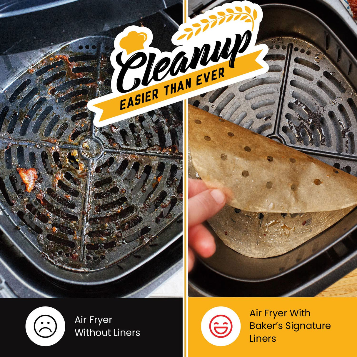 Bamboo Steamer Liner, 8.5" Air Fryer Parchment Paper Liners Sheets – 220pcs Unbleached Bamboo Steamer Basket Liners – Easy Cleanup, Will Not Burn or Curl, Non-Toxic & Volume Pack by Baker’s Signature Baker's Signature