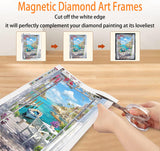 Diamond Art Frame 12x16 Inch - Diamond Painting Frames 30x40 cm Painting Suitable for 10x14in(25*35cm) Picture, Magnetic Diamond Frame, Suitabble Frames Painting for Wall Window Door - 6 Pack (Black) Majreey