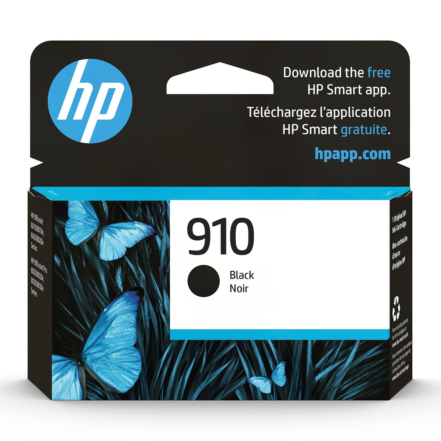 HP 910 Black Ink Cartridge | Works with HP OfficeJet 8010, 8020 Series, HP OfficeJet Pro 8020, 8030 Series | Eligible for Instant Ink | 3YL61AN