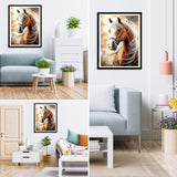 MXJSUA DIY 5D Diamond Painting Kits for Adults, Horse Diamond Art Painting Full Drill Crystal Rhinestone Embroidery Craft Kits for Home Wall Decor Gifts, 12x16inch MXJSUA