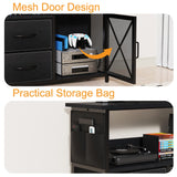 SZLHANJZ Dresser for Bedroom with LED Lights, TV Stand with Charging Station for 50 inch TV, 6 Drawers Chest with Door and Side Storage, Long Metal Dresser Table for Living Room, Black SZLHANJZ