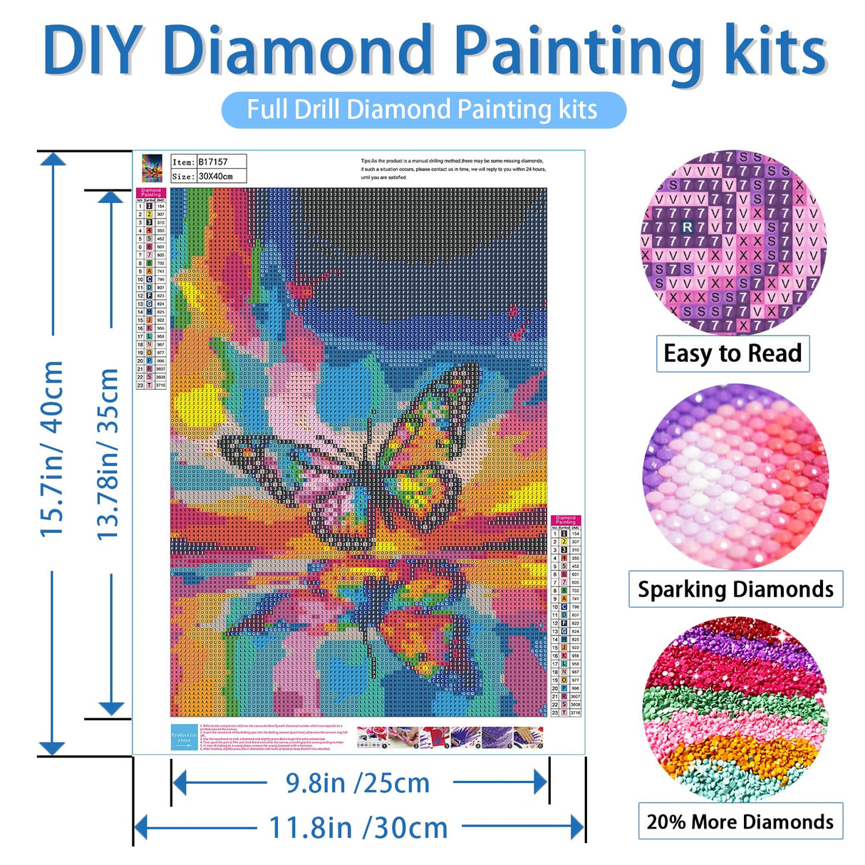 NWQZBYHT Butterfly Diamond Art Kits for Adults,5D Diamond Painting Kits for Beginner,DIY Round Full Drill Diamond Dots Paintings Picture Gem Art Kits for Adults Crafts Home Wall Decor 12x16 Inch NWQZBYHT