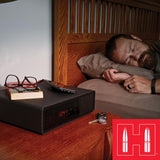 Hornady Rapid Safe Night Guard – Nightstand Gun Safe with RFID Reader, Clock, USB Ports – RFID Safe for Fast, Multiple Method Entry – Includes Rapid Safe, 3 Methods of Entry and Security Cable Hornady