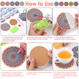 Billbotk Diamond Painting Coasters Kits, 10 Pieces Mandala Diamond Art Coasters with Holder, Arts and Crafts for Adults Billbotk