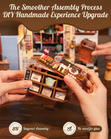 Rolife DIY Miniature House Kit Henry's Chocolate Shop, Tiny House Book Nook for Bookshelf Decor, 3D Puzzles Model Building Kits for Teens, Birthday Gifts/Craft Kits for Girls Boys (Henry's Chocolate) Rolife