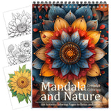 Mandala Coloring Book for Adults - Spiral Bound, One-Sided Design With Thick Paper for Relaxation and Mindfulness - Valentine Gift for Women CKMOREL