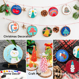 Shuttle Art Natural Wood Slices 70 PCS 2.8-3.1 Inches Craft Wood Ornament Kit, Unfinished Predrilled Wooden Circles with Hole, Jute Twine, Acrylic Paint, Markers for DIY Decoration Shuttle Art