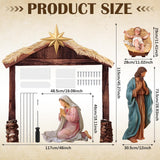 Cinnvoice Large Christmas Nativity Scene Holy Family Outdoor Yard Decoration Weatherproof PVC Christian Outside Decor Sets for Front Yard and Lawn Decor(Nativity Scene) Cinnvoice