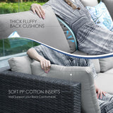 NICESOUL 13 Piece Outdoor Seating with Fire Pit Table, High-End Wicker Patio Furniture Set with Chaise Lounge, Comfy 29.3'' High Back Deep Sectional Sofa, All-Weather Backyard Sitting Area, Light Grey NICESOUL