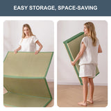 MAXYOYO Japanese Tatami Mat 100% Rush Grass Portable Folding Mat Futon Mattress Firm Traditional Floor Bed 79"x60"x0.47" MAXYOYO
