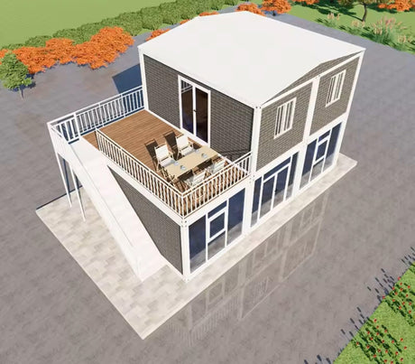 S.E.Q Double Story Fully Equipped prefab Expandable Container House, Luxury Home Stairs Included 2-3 bedrooms,1 Kitchen,1 Bathroom 30 ft S.E.Q quick.simple.easy