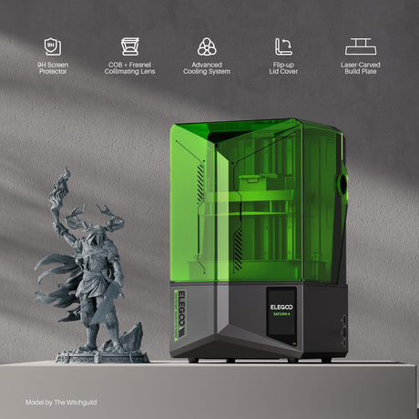 ELEGOO Saturn 4 Resin MSLA 3D Printer, 10" 12K HD Mono LCD, Smart Automatic Leveling, Intelligent Detection with High Temp Protection, Large Printing Size of 218x122x220 mm³ ELEGOO