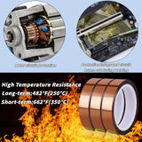 5 Rolls Sublimation Tape Heat Transfer Tape, 20mm × 50m (164ft) Heat Resistant Tape Sublimation Bulk, Brown Heat Transfer Tape for Sublimation Press Electronic Soldering Insulation, No Residue Oleitodh