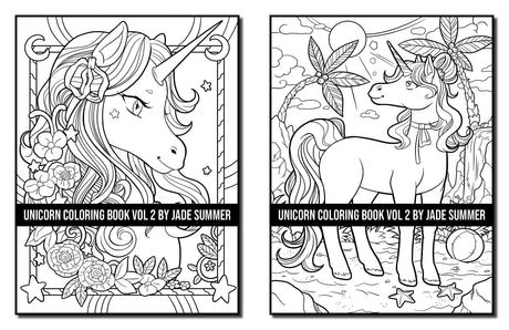Unicorn Coloring Book: For Adults with Magical Unicorns, Beautiful Flowers, and Relaxing Fantasy Scenes (Volume 2) (Unicorn Coloring Books) WoodArtSupply