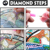 Yomiie Wolves Sun Catcher Window Hanging - DIY Double Sided Animals Diamond Painting Pendant Kits for Adults, Acrylic Diamonds Art Ornament for Indoor/Outdoor Garden Home Decoration (8x8 inch) Yomiie