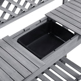 Topeakmart Potting Table Wood Workstation Table w/Sliding Tabletop w/Removable Dry Sink Storage Shelves Outdoor Garden Work Benches Station Planter Bench for Backyard Patio Gray Topeakmart