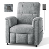 Pipishell Recliner Chairs for Adults, Recliner Chair with Remote, Adjustable Recline/Footrest, Chenille Fabric, High Back, Thick Seat Cushion, Recliner for Living Room, RV & Home Theater (Light Grey) Pipishell