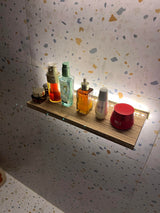 Floating Shelves for Wall Decor Wood Wall Mounted Shelves with LED Lights Set of 2, Sturdy Rustic Wood Shelves Farmhouse Shelf Hanging for Bedroom, Bathroom, Living Room, Kitchen (Usb Powwer) Comtelek