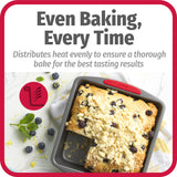 GoodCook MegaGrip 8” x 8” Non-Stick Square Baking Pan with Silicone Grip Handles - Heavy-Gauge Steel Cake Pan Baking Dish for Brownies, Bread, Cake, Baked Goods GoodCook