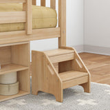 Max & Lily Soren Ultra Low Loft Bed, Twin Bed Frame for Kids with Bookcase, Blonde Max & Lily