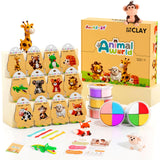 Air Dry Clay Kit - Animal Theme, Modeling Clay for Kids, DIY Model Magic Clay with Sculpting Tools and Tutorials, 12 Boxes Molding Clay, Ultra Light, Soft & Non-Toxic, Arts and Crafts Gift for Kids Aestd-ST