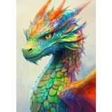 MXJSUA Dragon Diamond Painting Kits for Adults, 5D Green Dragon Diamond Art Kits for Beginners, DIY Full Drill Crystal Gem Painting Kits for Home Wall Decor 12x16 Inch MXJSUA