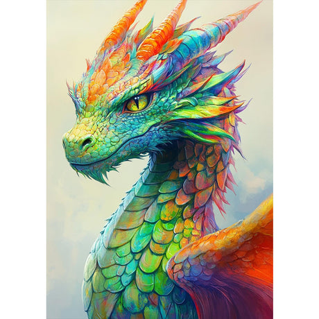 MXJSUA Dragon Diamond Painting Kits for Adults, 5D Green Dragon Diamond Art Kits for Beginners, DIY Full Drill Crystal Gem Painting Kits for Home Wall Decor 12x16 Inch MXJSUA