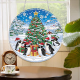 Yomiie Christmas Tree Sun Catcher Window Hanging - DIY Double Sided Diamond Painting Pendant Kit, Acrylic Diamonds Art Ornament for Front Door Sign & Indoor/Outdoor Garden Christmas Decor(8x8 inch) Yomiie