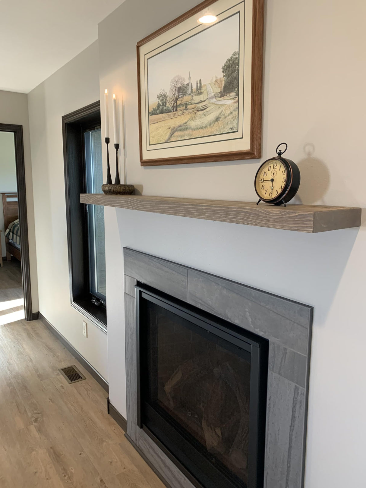 Joel's Antiques - 60 Inch Wooden Floating Shelves for Wall - Made of Natural Wood - Long Heavy Duty Rustic Fireplace Mantel & Book Shelf - Perfect for Living Room - Grey, Gray 60x6x2 in joelsantiques