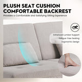 COMHOMA Convertible Futon Sofa Bed, 68" Corduroy Futon Couch with Adjustable Backrest, Folding Futon Loveseat for Living Room, Bedroom (Cream) COMHOMA