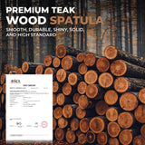 Natural Teak Wood Spatula for Cooking, 12 Inches Flat Wooden Turner, Small Wood Flippers Handmade for Nonstick Cookware Turning Flipping Serving and Scraping. Set of 2 AIUHI