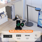 Jocoevol Twin Size Heavy Duty Metal Loft Bed with L-Shaped Desk, LED Lights,Charging Station, Industrial Loft Bed Frame with 3 Storage Shelves and 3 Fabric Drawers, Safety Guard & Ladder (White) Jocoevol