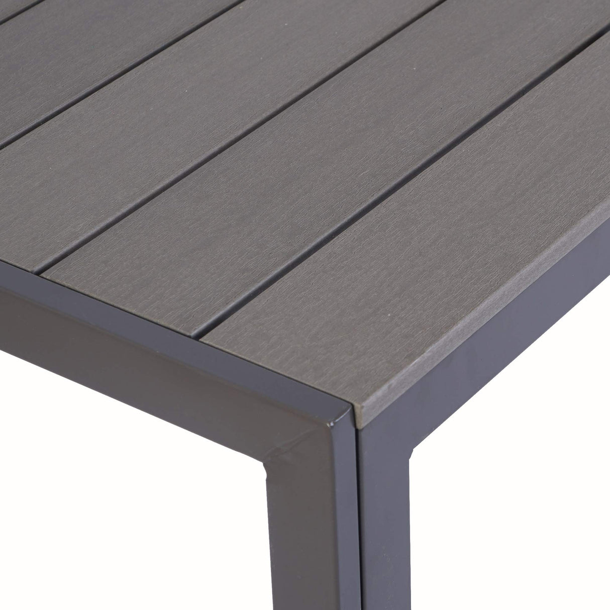 Kozyard Coolmen Outdoor Patio Indoor Dining Table Rectangle 35.6'x58.9' and Wood Like Laminate Table Top for 6 Person Porch Deck Garden(Brown) Kozyard