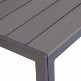 Kozyard Coolmen Outdoor Patio Indoor Dining Table Rectangle 35.6'x58.9' and Wood Like Laminate Table Top for 6 Person Porch Deck Garden(Brown) Kozyard