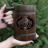 Tears of My Players Mug for Dungeons and Dragons Party Gifts for dnd Lovers DM Wooden Beer Mug 17oz Dungeon Master D&D Gift Beer Stein Anniversary Christmas Birthday Gifts For Him Beer Tankard K664 WoodArtSupply