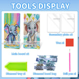 NUFTVI 2 Pack Diamond Painting Cell Phone Stand, DIY Full Crystal Diamond Art Phone Holder and Mirror, Craft Art Kits Gift for Beginner Adult (Little Elephant) NUFTVI