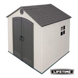 Lifetime 6411 Outdoor Storage Shed with Window, 8 by 7.5 Feet,Putty/Brown Lifetime