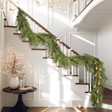WBHome Real Touch Cypress Cedar & Pine Cone Evergreen Garland for Christmas Holiday Seasonal Outdoor/Indoor Home Decor, 6FT Long WBHome