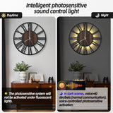 LEIKE Large Wall Clocks with Night Light Battery Operated,Silent Non Ticking,Rustic Modern Big Wood Clock for Living Room, Bedroom,Kitchen,Farmhouse,Office,Home Decor-20 Inch(Roman Numerals) LEIKE