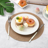 SEPGLITTER 12 Pcs Round Burlap Placemats Bulk 11.8 inches Brown Reusable Natural Jute Table Mats for Wedding Dinner Party Farmhouse Dinner Table Decor SEPGLITTER