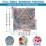VCLKDIY Winter House Tree Diamond Art Kits for Adults, 5D Diamond Painting Kits for Adults Beginners, DIY Full Round Drill Diamond Dot Painting Gem Art Kits for Adult, Home Wall Decor 13.8x13.8 Inch VCLKDIY