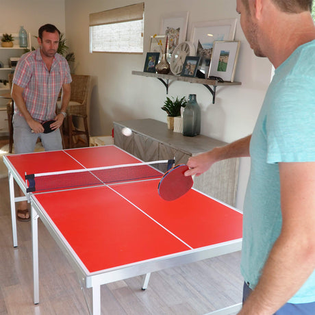 GoSports 6 ft x 3 ft Mid-size Table Tennis Game Set - Indoor / Outdoor Portable Table Tennis Game with Net, 2 Table Tennis Paddles and 4 Balls GoSports