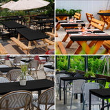 homing 2 Pack Rectangle Table Cloth, Elastic Fitted Fabric Tablecloth Fits for 6 Foot Folding Tables, Washable Table Cover for Picnic, Camping, Indoor & Outdoor (Black, 30" x 72") homing