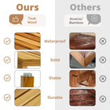 TEAKAURA Teak Shower Stool, Teak Shower Bench, 12'' Shower Foot Rest for Shaving Legs, Waterproof Teak Corner Shower Bench, Organizer Teak Stool, Corner Seat for Bathroom Livingroom TEAKAURA