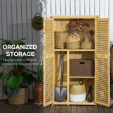Outsunny 3' x 5' Wooden Outdoor Storage Cabinet, Garden Sheds & Outdoor Storage with Asphalt Roof & 2 Large Wood Doors with Lock, Natural Outsunny